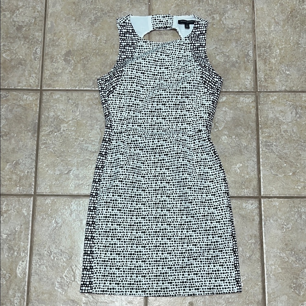 Banana Republic black and white dotted cocktail dress